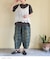チェック デニム バルーン パンツ
