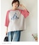 26/-天竺 アニマル プリント ラグランスリーブ Tシャツ