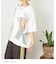 21/-OE天竺 ランダム ロゴ プリント Tシャツ