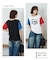 21/-OE天竺 カレッジ プリント Tシャツ