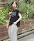 26/-天竺 バック レースアップ ロゴ Tシャツ