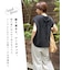 26/-天竺 バック レースアップ ロゴ Tシャツ