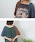 21/-OE天竺 パウダー加工 ベルスリーブ Tシャツ