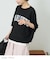 シアー リブ ロゴプリント プルオーバー Tシャツ