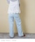 WEB限定 クロス フリンジ ワイド デニム パンツ