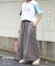 60sローン ケミカル加工 裾レース 切替 ギャザー パンツ