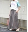 60sローン ケミカル加工 裾レース 切替 ギャザー パンツ