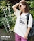 32/-OE天竺 カットソー ロゴ プリント Tシャツ