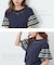 32/-OE天竺 カットソー 異素材 ベルスリーブ 胸刺繍 Tシャツ