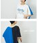 冷感天竺 切替 ロゴプリント Tシャツ