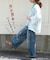 ペイント デニム ルーズ ストレート パンツ