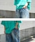 ペイント デニム ルーズ ストレート パンツ