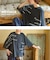 32/-OE天竺 パウダー加工 5分袖 ドルマン Tシャツ