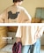 32/-OE天竺 パウダー加工 パッチロゴ 刺繍 Tシャツ