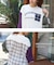 スラブ天竺 × 先染め チェック ポケ付 リメイク風 プルオーバー Tシャツ