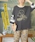 PEANUTS ( ピーナッツ )  32/-スラブ天竺 ライン入り 7分袖 プルオーバー Tシャツ