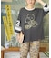 PEANUTS ( ピーナッツ )  32/-スラブ天竺 ライン入り 7分袖 プルオーバー Tシャツ