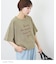 パウダー加工 ロゴプリント ワイド Tシャツ