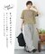 パウダー加工手書き風ロゴワイドTシャツ