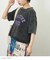 パウダー加工手書き風ロゴワイドTシャツ