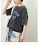 パウダー加工手書き風ロゴワイドTシャツ