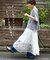 花柄 レース ギャザースカート