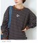 先染め ボーダー ロゴプリント ビッグTシャツ