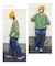 カットソー × ツイル ケミカルウォッシュ ハーフジップ プルオーバー