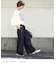 デニム ワイド ストレート パンツ