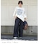 デニム ワイド ストレート パンツ