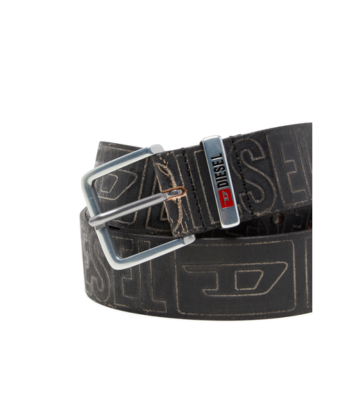 メンズ レザーベルト DIESEL LOGO B-BISCOTTO OUTLINE