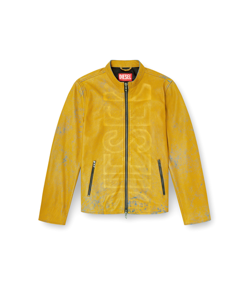 革ジャケット セットアップ イエロー メンズ レザージャケット L-EVERT-A｜ディーゼルの通販｜&mall（アンド
