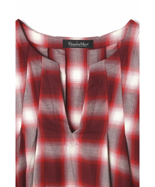 LADIES】TORNADO MART∴オンブレーチェックワンピース｜トルネード