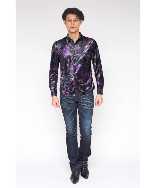 TORNADO MART∴ベロアローズプリントシャツ｜トルネードマートの通販