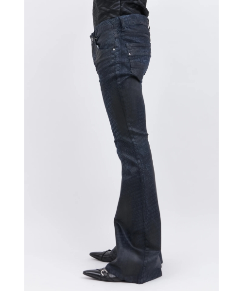 TORNADO MART∴クロコダイルコーティングベルボトム