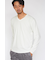 HIGH STREET∴ブロックチェック長袖Vネックカットソー