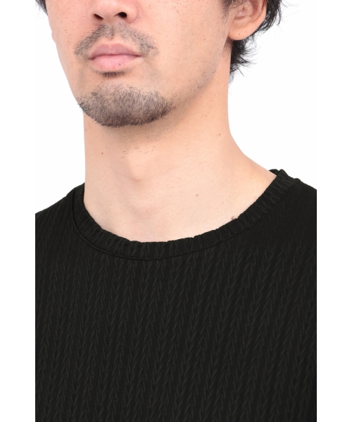 ハイストリート（HIGH STREET）/HIGH STREET∴チェーンストライプクルーネック半袖カットソー HIGH STREET∴チェーンストライプクルーネック半袖カットソー｜ハイ