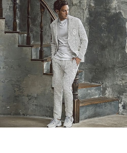 て*つ様 1PIU1UGUALE3RELAX ワッフル　3 ロゴ　テーラードジャ 2025年最新】1PIU1UGUALE3 RELAX メンズ テーラードジャケットの