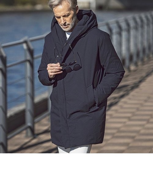 【未使用】AKM ラップフーデッドコート 定価13万円　L AKM Contemporary ダウンラップコート - ファッション通販 d fashion