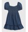 ウォッシュウェル スモッキングギャザー 袖コンシャス デニムワンピース (幼児)