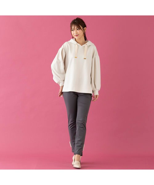 パール付きオーバーサイズパーカー｜ローズティアラの通販｜&mall