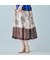 カラーブロックフラワープリントスカート