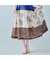 カラーブロックフラワープリントスカート