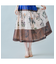 カラーブロックフラワープリントスカート