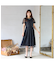 【美シルエット】ドットチュール刺繍ワンピース