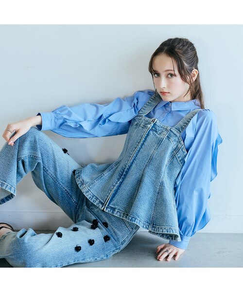 デニム裾フレアビスチェ｜ローズティアラの通販｜&mall（アンドモール