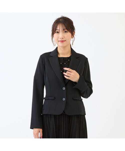 接触冷感/シワになりにくい】リボンポケットテーラードジャケット