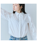 【人気追加】ビジューネクタイ付きシャツ