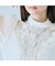 フラワーレースリボンタイ付きブラウス