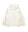 フリル付きジップアップパーカー